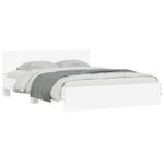 Casa si Gradina - Mobilier - Paturi si accesorii - Paturi - Cadru de pat cu tablie si LED, alb, 160x200 cm - Infinity.ro