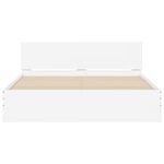 Casa si Gradina - Mobilier - Paturi si accesorii - Paturi - Cadru de pat cu tablie si LED, alb, 160x200 cm - Infinity.ro