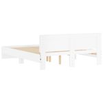 Casa si Gradina - Mobilier - Paturi si accesorii - Paturi - Cadru de pat cu tablie si LED, alb, 160x200 cm - Infinity.ro