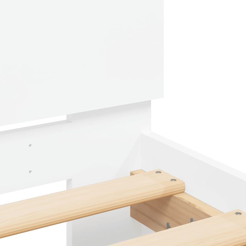 Casa si Gradina - Mobilier - Paturi si accesorii - Paturi - Cadru de pat cu tablie si LED, alb, 160x200 cm - Infinity.ro