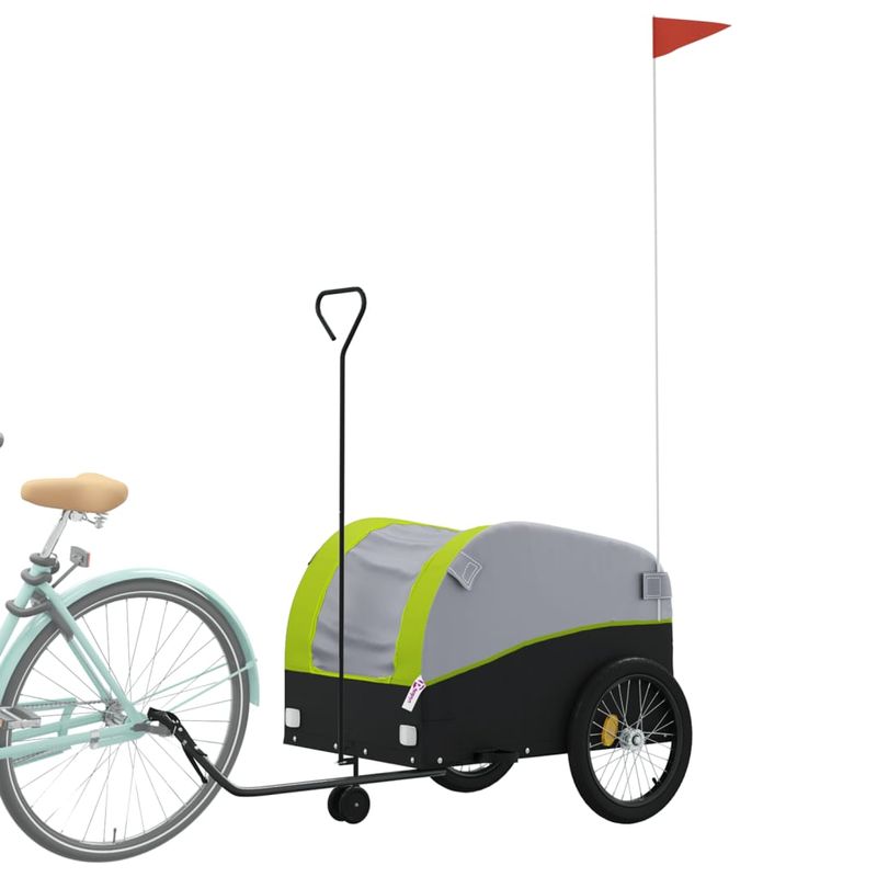 Sport si Outdoor - Ciclism - Accesorii pentru biciclete - Remorci biciclete - Remorca pentru biciclete, negru și verde, 45 kg, fier, mărime 63x126x63 cm - Infinity.ro
