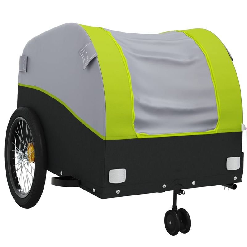 Sport si Outdoor - Ciclism - Accesorii pentru biciclete - Remorci biciclete - Remorca pentru biciclete, negru și verde, 45 kg, fier, mărime 63x126x63 cm - Infinity.ro