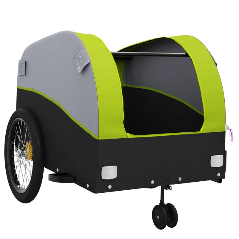 Sport si Outdoor - Ciclism - Accesorii pentru biciclete - Remorci biciclete - Remorca pentru biciclete, negru și verde, 45 kg, fier, mărime 63x126x63 cm - Infinity.ro