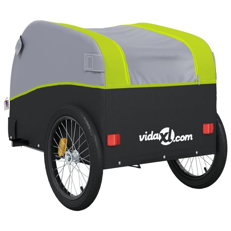 Sport si Outdoor - Ciclism - Accesorii pentru biciclete - Remorci biciclete - Remorca pentru biciclete, negru și verde, 45 kg, fier, mărime 63x126x63 cm - Infinity.ro