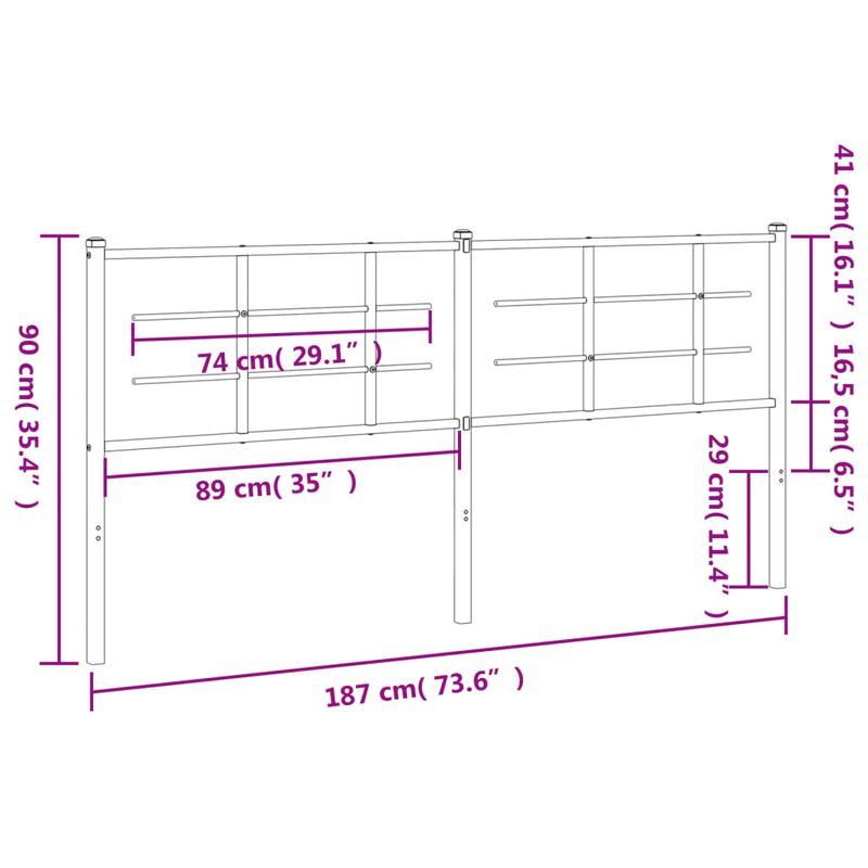 Casa si Gradina - Mobilier - Paturi si accesorii - Accesorii paturi - Tablie de pat metalica, negru, 180 cm - Infinity.ro
