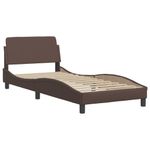 Casa si Gradina - Mobilier - Paturi si accesorii - Paturi - Cadru de pat cu tablie, maro, 90x200 cm, piele ecologica - Infinity.ro