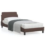 Casa si Gradina - Mobilier - Paturi si accesorii - Paturi - Cadru de pat cu tablie, maro, 90x200 cm, piele ecologica - Infinity.ro