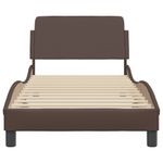 Casa si Gradina - Mobilier - Paturi si accesorii - Paturi - Cadru de pat cu tablie, maro, 90x200 cm, piele ecologica - Infinity.ro