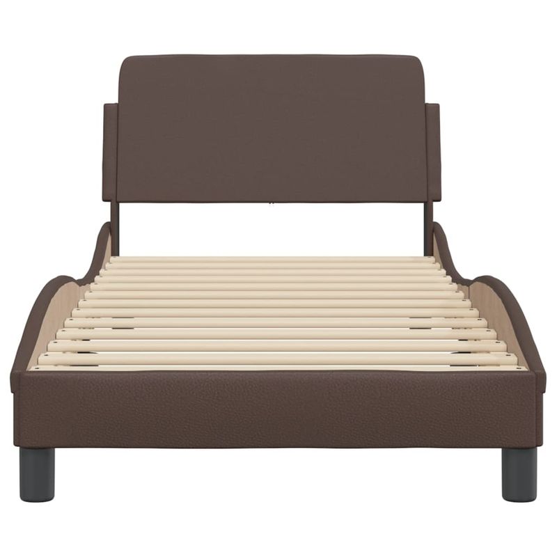Casa si Gradina - Mobilier - Paturi si accesorii - Paturi - Cadru de pat cu tablie, maro, 90x200 cm, piele ecologica - Infinity.ro