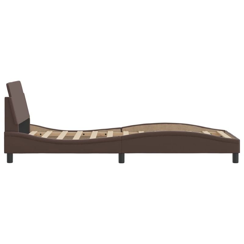 Casa si Gradina - Mobilier - Paturi si accesorii - Paturi - Cadru de pat cu tablie, maro, 90x200 cm, piele ecologica - Infinity.ro