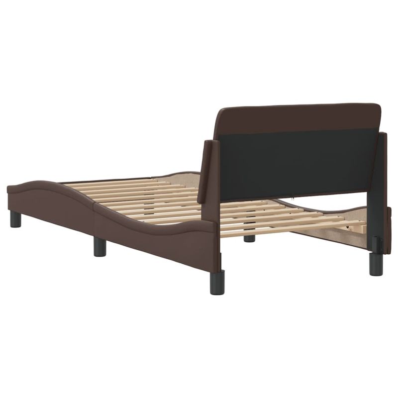 Casa si Gradina - Mobilier - Paturi si accesorii - Paturi - Cadru de pat cu tablie, maro, 90x200 cm, piele ecologica - Infinity.ro