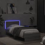 Casa si Gradina - Mobilier - Paturi si accesorii - Paturi - Cadru de pat cu tablie si lumini LED, gri sonoma, 90x190 cm - Infinity.ro