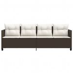 Casa si Gradina - Gradina si terasa - Mobilier exterior - Scaune si sezlonguri gradina - Sezlong cu perne, maro, poliratan - Infinity.ro