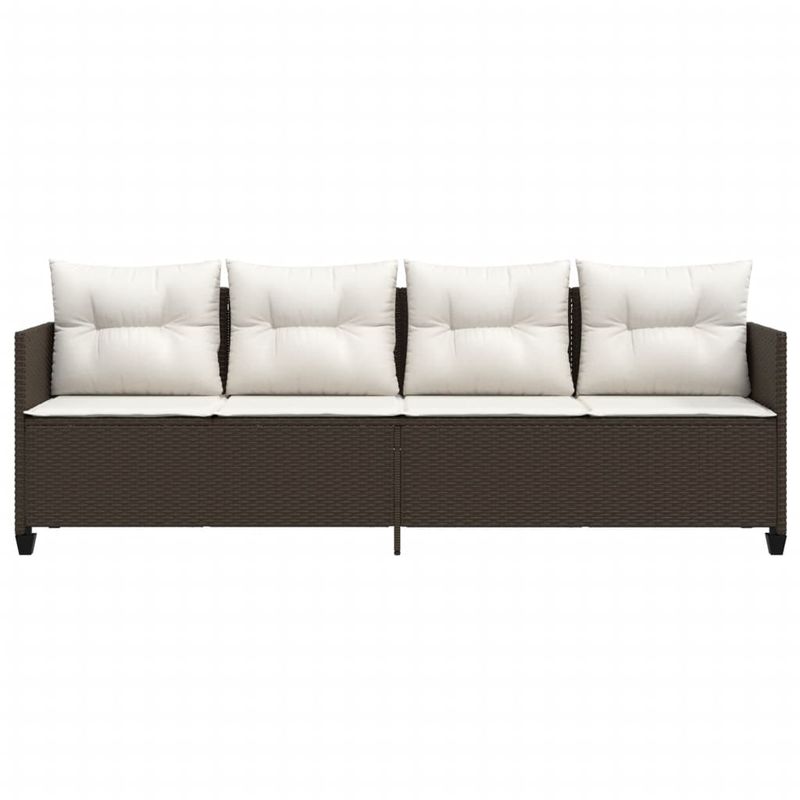 Casa si Gradina - Gradina si terasa - Mobilier exterior - Scaune si sezlonguri gradina - Sezlong cu perne, maro, poliratan - Infinity.ro