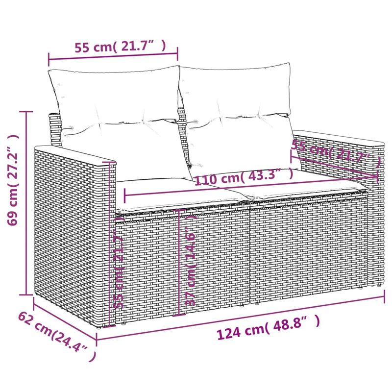 Casa si Gradina - Gradina si terasa - Mobilier exterior - Seturi mobila gradina - Set canapele de gradina, 10 piese, cu perne, bej, poliratan - Infinity.ro