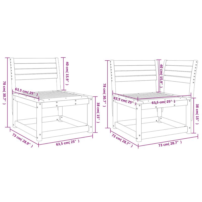 Casa si Gradina - Gradina si terasa - Mobilier exterior - Canapele si fotolii gradina - Canapea de gradina cu 5 locuri, maro ceruit, lemn masiv de pin - Infinity.ro