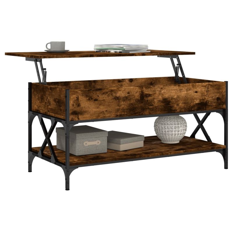 Casa si Gradina - Mobilier - Mese si birouri - Masute de cafea - Masuta de cafea stejar fumuriu 100x50x50cm lemn prelucrat/metal - Infinity.ro