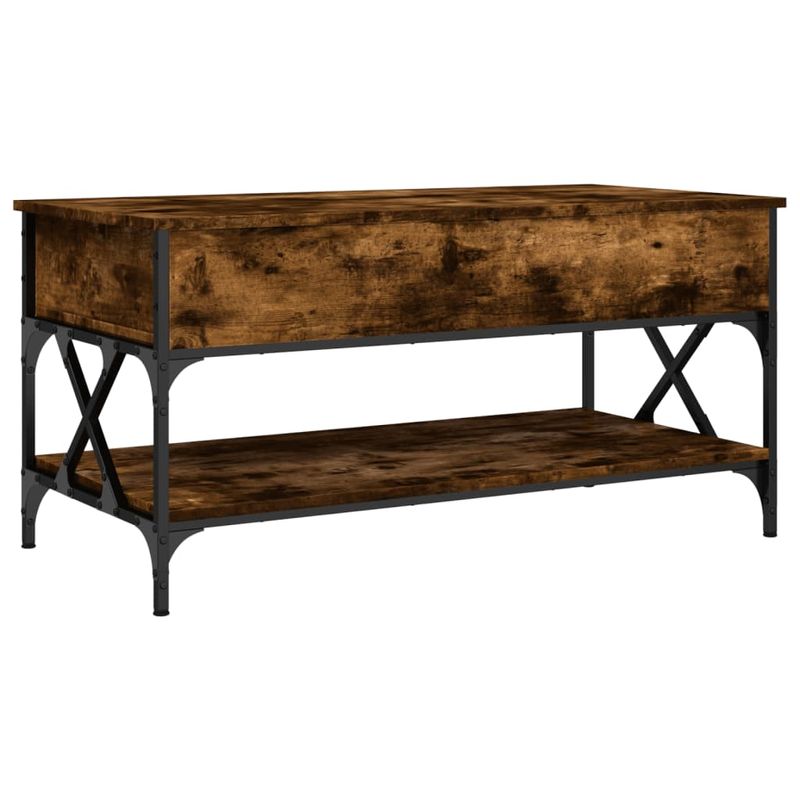 Casa si Gradina - Mobilier - Mese si birouri - Masute de cafea - Masuta de cafea stejar fumuriu 100x50x50cm lemn prelucrat/metal - Infinity.ro