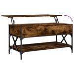Casa si Gradina - Mobilier - Mese si birouri - Masute de cafea - Masuta de cafea stejar fumuriu 100x50x50cm lemn prelucrat/metal - Infinity.ro