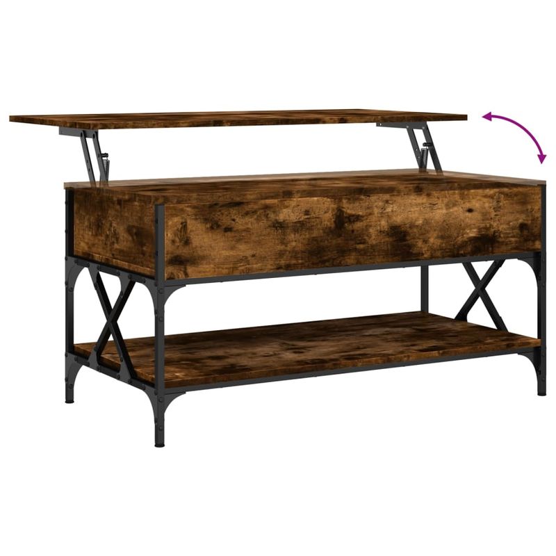 Casa si Gradina - Mobilier - Mese si birouri - Masute de cafea - Masuta de cafea stejar fumuriu 100x50x50cm lemn prelucrat/metal - Infinity.ro