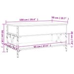Casa si Gradina - Mobilier - Mese si birouri - Masute de cafea - Masuta de cafea stejar fumuriu 100x50x50cm lemn prelucrat/metal - Infinity.ro