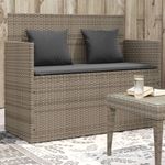 Casa si Gradina - Gradina si terasa - Mobilier exterior - Bancute de gradina - Banca de gradina cu perna, gri, poliratan - Infinity.ro