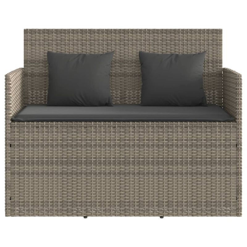 Casa si Gradina - Gradina si terasa - Mobilier exterior - Bancute de gradina - Banca de gradina cu perna, gri, poliratan - Infinity.ro