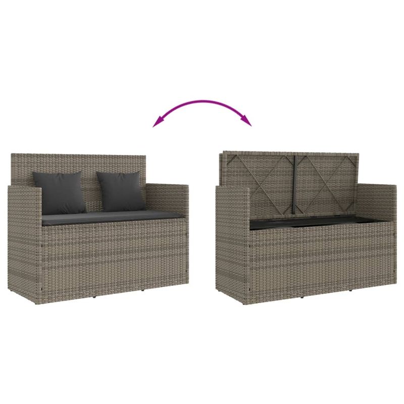 Casa si Gradina - Gradina si terasa - Mobilier exterior - Bancute de gradina - Banca de gradina cu perna, gri, poliratan - Infinity.ro