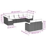 Casa si Gradina - Gradina si terasa - Mobilier exterior - Canapele si fotolii gradina - Set canapele de gradina, 9 piese, cu perne, bej, poliratan - Infinity.ro