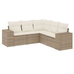 Casa si Gradina - Gradina si terasa - Mobilier exterior - Seturi mobila gradina - Set canapele de gradina cu perne, 5 piese, bej, poliratan - Infinity.ro