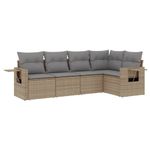 Casa si Gradina - Gradina si terasa - Mobilier exterior - Seturi mobila gradina - Set canapele de gradina cu perne, 5 piese, bej, poliratan - Infinity.ro