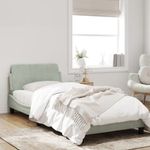 Casa si Gradina - Mobilier - Paturi si accesorii - Paturi - Cadru de pat cu tablie, gri deschis, 90x190 cm, catifea - Infinity.ro