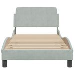Casa si Gradina - Mobilier - Paturi si accesorii - Paturi - Cadru de pat cu tablie, gri deschis, 90x190 cm, catifea - Infinity.ro