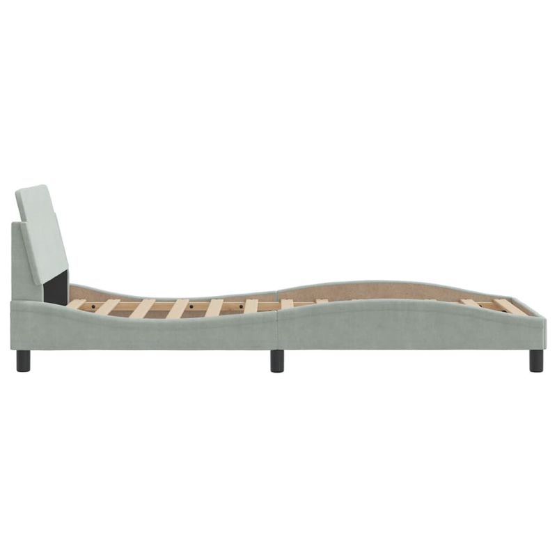 Casa si Gradina - Mobilier - Paturi si accesorii - Paturi - Cadru de pat cu tablie, gri deschis, 90x190 cm, catifea - Infinity.ro