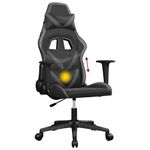 PC, gaming si accesorii - Gaming - Accesorii gaming - Scaune gaming - Scaun de gaming de masaj, negru si gri, piele ecologica - Infinity.ro
