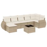 Casa si Gradina - Gradina si terasa - Mobilier exterior - Canapele si fotolii gradina - Set canapele de gradina, 8 piese, cu perne, bej, poliratan - Infinity.ro