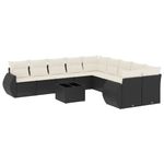 Casa si Gradina - Gradina si terasa - Mobilier exterior - Canapele si fotolii gradina - Set canapele de gradina cu perne, 11 piese, negru, poliratan - Infinity.ro