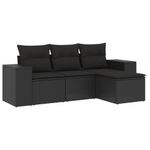 Casa si Gradina - Gradina si terasa - Mobilier exterior - Canapele si fotolii gradina - Set mobilier de gradina cu perne, 4 piese, negru, poliratan - Infinity.ro