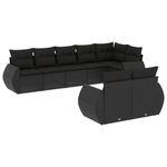Casa si Gradina - Gradina si terasa - Mobilier exterior - Seturi mobila gradina - Set mobilier de gradina cu perne, 8 piese, negru, poliratan - Infinity.ro