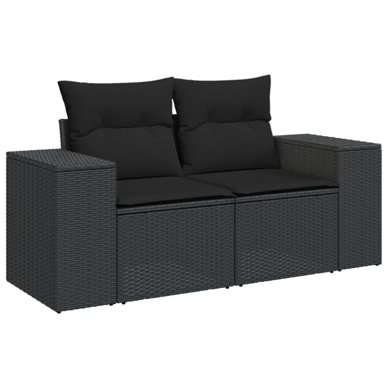 Casa si Gradina - Gradina si terasa - Mobilier exterior - Canapele si fotolii gradina - Set mobilier de gradina cu perne, 4 piese, negru, poliratan - Infinity.ro