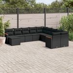 Casa si Gradina - Gradina si terasa - Mobilier exterior - Seturi mobila gradina - Set canapele de gradina cu perne, 11 piese, negru, poliratan - Infinity.ro