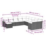 Casa si Gradina - Gradina si terasa - Mobilier exterior - Seturi mobila gradina - Set canapele de gradina cu perne, 11 piese, negru, poliratan - Infinity.ro
