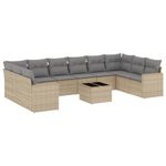 Casa si Gradina - Gradina si terasa - Mobilier exterior - Seturi mobila gradina - Set canapele de gradina cu perne, 11 piese, bej, poliratan - Infinity.ro