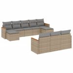 Casa si Gradina - Gradina si terasa - Mobilier exterior - Seturi mobila gradina - Set canapele de gradina cu perne, 10 piese, bej, poliratan - Infinity.ro