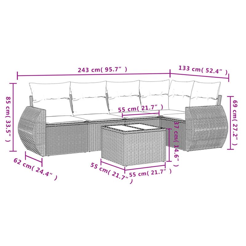 Casa si Gradina - Gradina si terasa - Mobilier exterior - Seturi mobila gradina - Set canapele de gradina cu perne, 6 piese, bej, poliratan - Infinity.ro