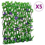 Casa si Gradina - Gradina si terasa - Garduri, panouri si accesorii - Spalier iedera artificiala extensibil, 5 buc., verde, 180x70 cm - Infinity.ro