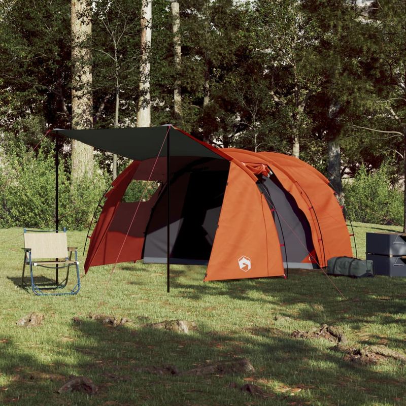 Sport si Outdoor - Camping - Corturi camping - Cort de camping pentru 4 persoane, gri/portocaliu, impermeabil - Infinity.ro