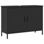 Casa si Gradina - Mobilier - Mobilier baie - Corpuri baie - Dulap pentru chiuveta baie, negru, 80x30x60 cm, lemn prelucrat - Infinity.ro
