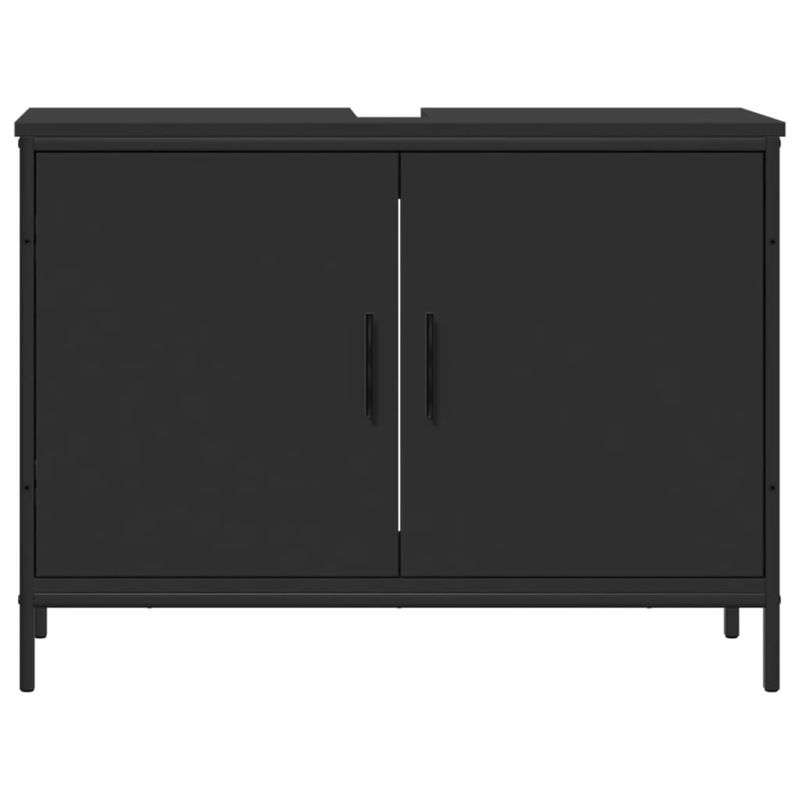 Casa si Gradina - Mobilier - Mobilier baie - Corpuri baie - Dulap pentru chiuveta baie, negru, 80x30x60 cm, lemn prelucrat - Infinity.ro