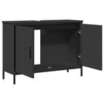 Casa si Gradina - Mobilier - Mobilier baie - Corpuri baie - Dulap pentru chiuveta baie, negru, 80x30x60 cm, lemn prelucrat - Infinity.ro